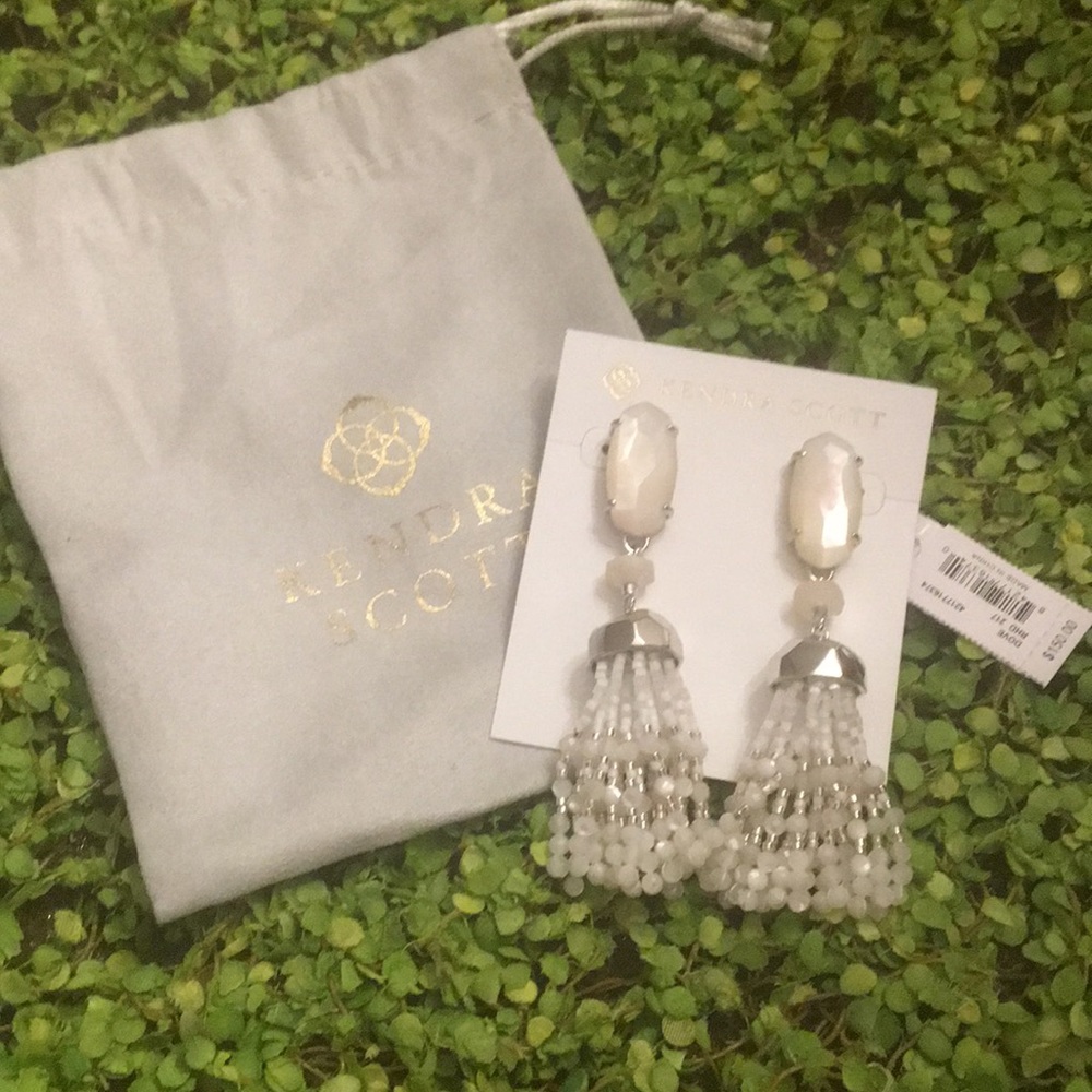 Kendra Scott Ivory Silver Dove Beaded Earrings